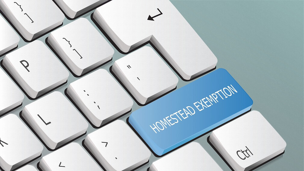 Homestead button on a computer keyboard.